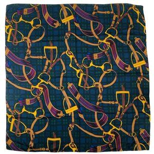Ralph Lauren Purple Label Equestrian Silk Square Scarf (Made In Italy)